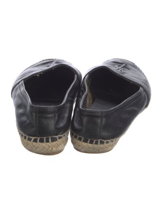 Saint Laurent Leather Whipstitch Trim Espadrilles