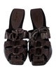 Yves Saint Laurent Leather Lasercut Accents Slides