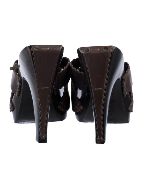 Yves Saint Laurent Leather Lasercut Accents Slides