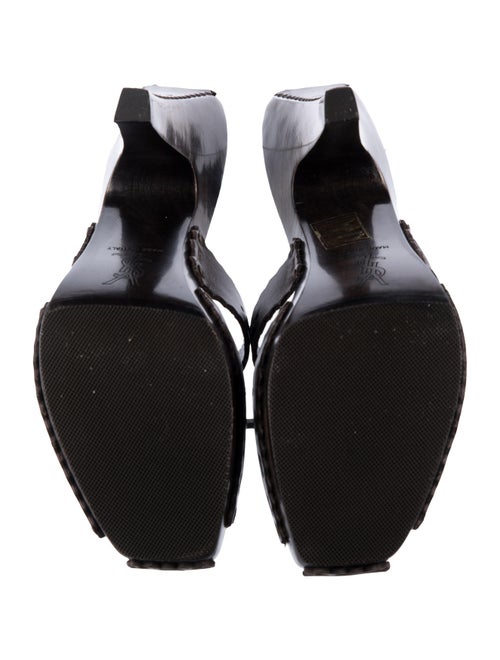 Yves Saint Laurent Leather Lasercut Accents Slides