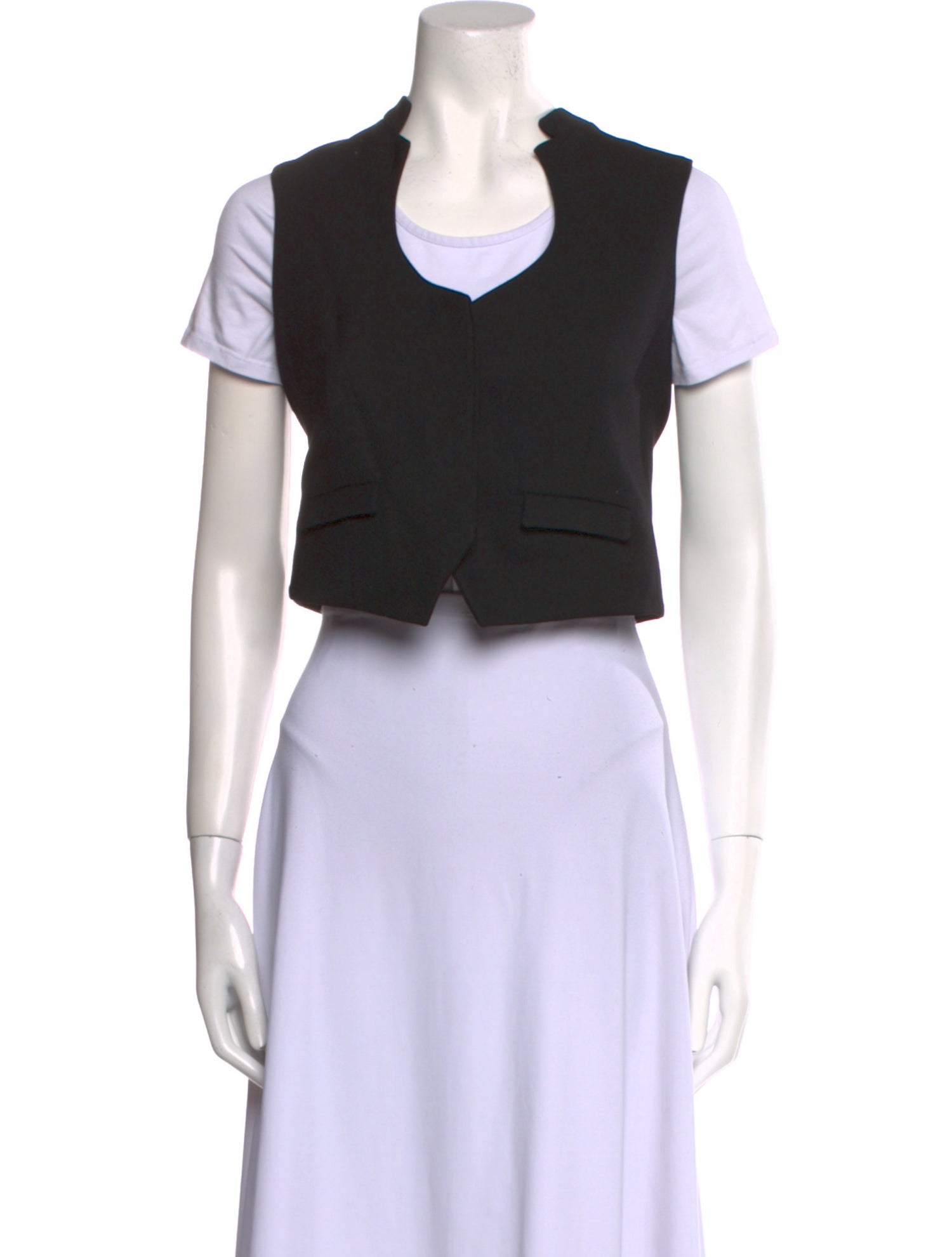 Yves Saint Laurent Silk Scoop Neck Crop Top