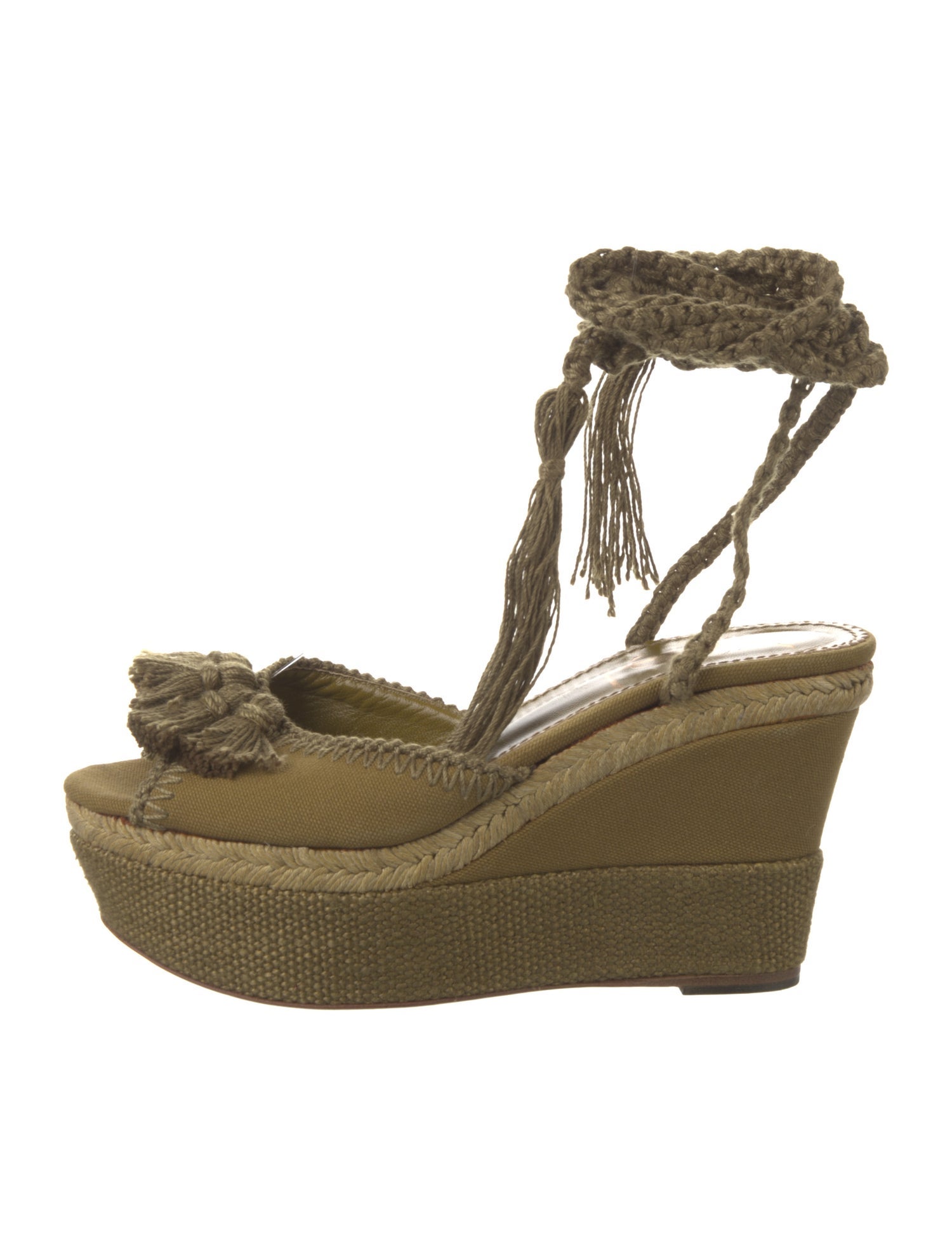 Yves Saint Laurent Canvas Tassel Accents Espadrilles