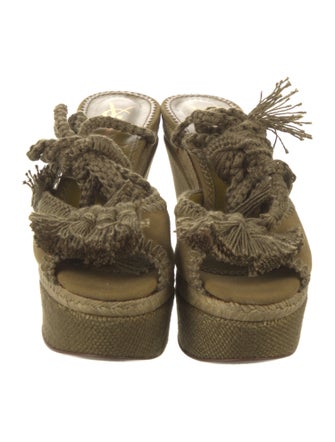 Yves Saint Laurent Canvas Tassel Accents Espadrilles