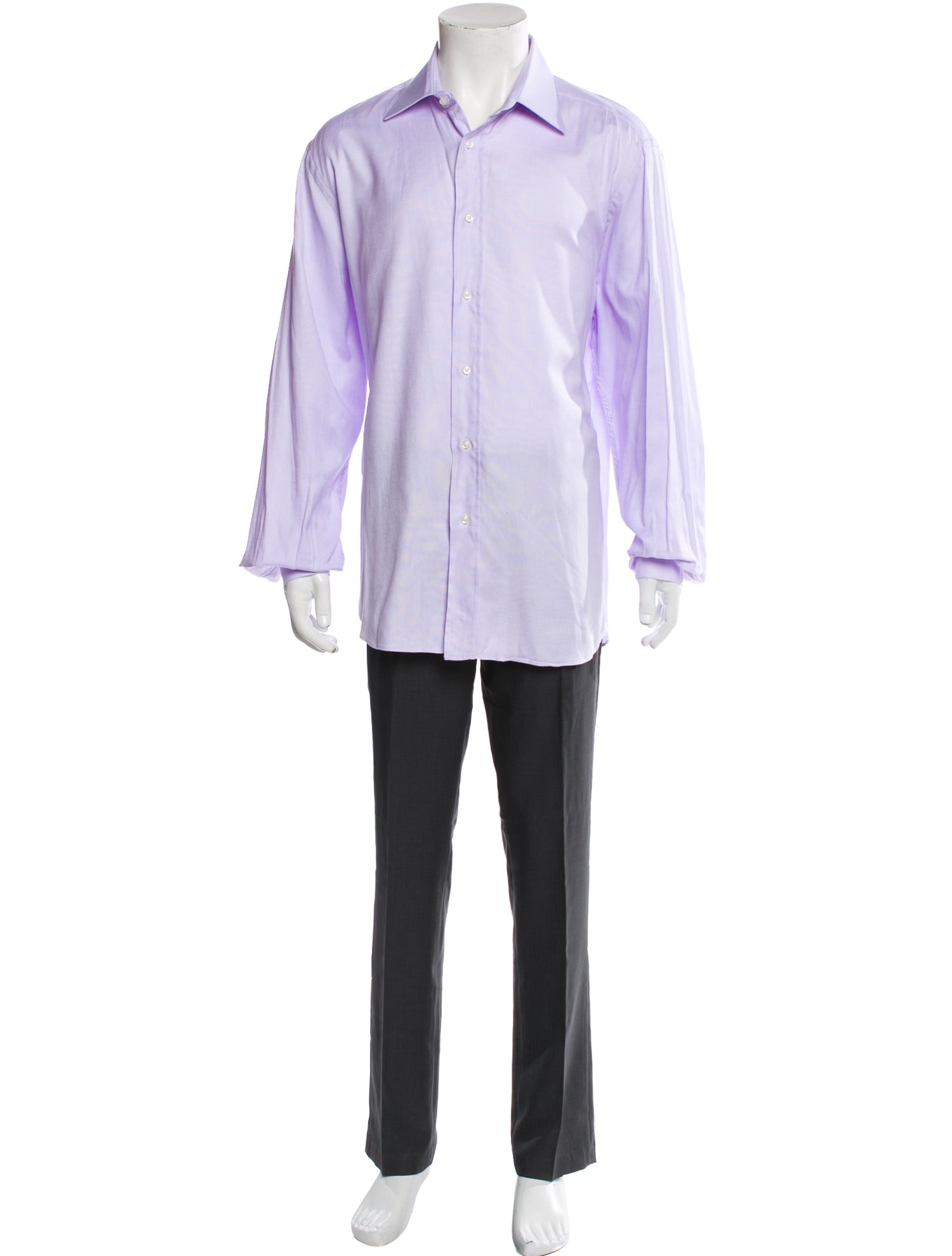 Yves Saint Laurent Striped Long Sleeve Dress Shirt