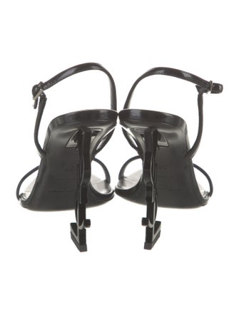 Saint Laurent Patent Leather Slingback Sandals