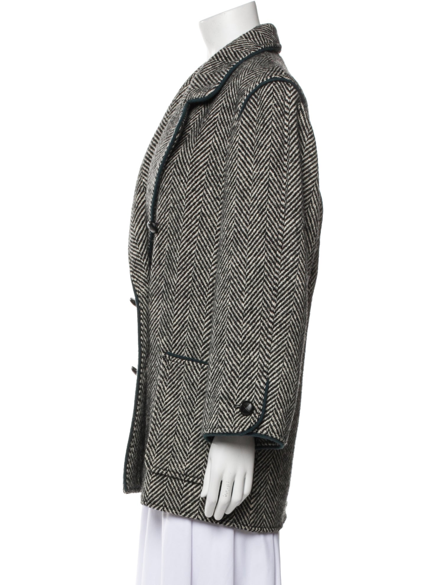 Yves Saint Laurent Tweed Pattern Peacoat