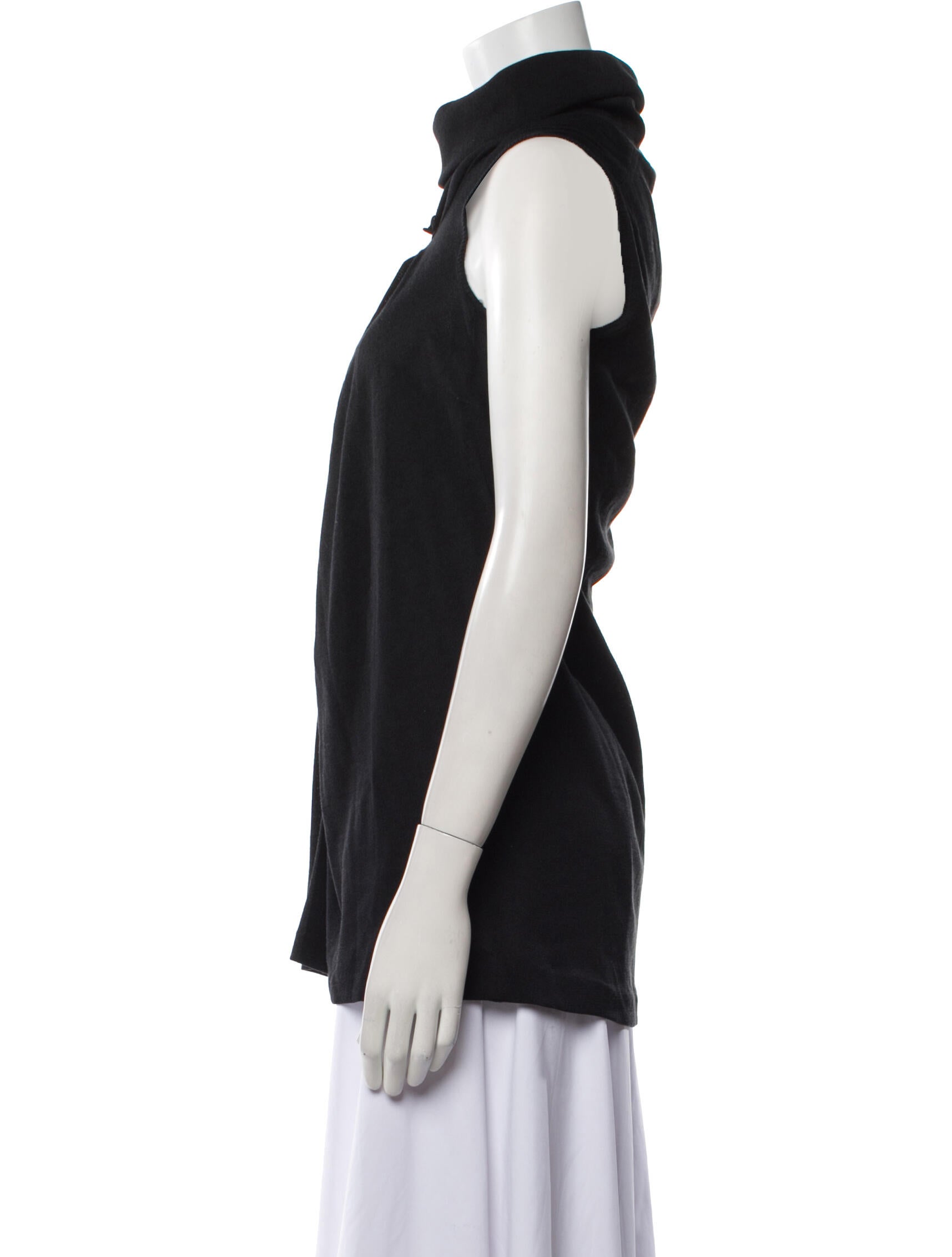 Yves Saint Laurent Mock Neck Sleeveless Blouse