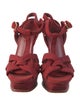 Yves Saint Laurent Suede Glitter Accents T-Strap Sandals