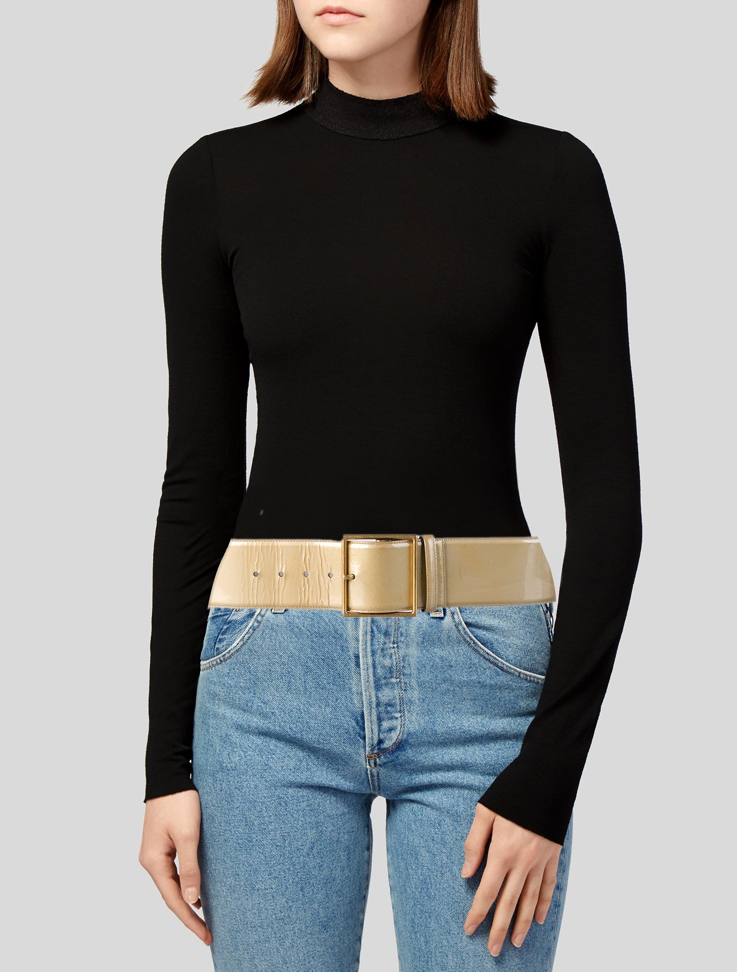 Yves Saint Laurent Wide Leather Waist Belt