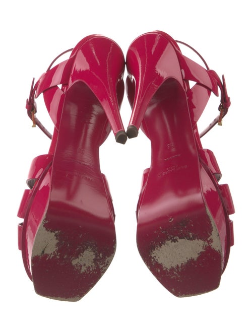 Saint Laurent Patent Leather T-Strap Sandals