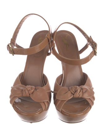 Yves Saint Laurent Leather Bow Accents Mules