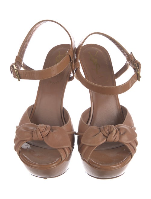 Yves Saint Laurent Leather Bow Accents Mules