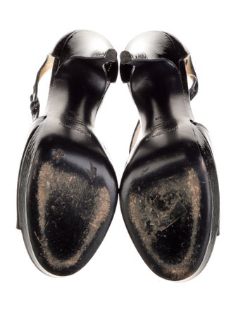 Yves Saint Laurent Rive Gauche Patent Leather T-Strap Pumps