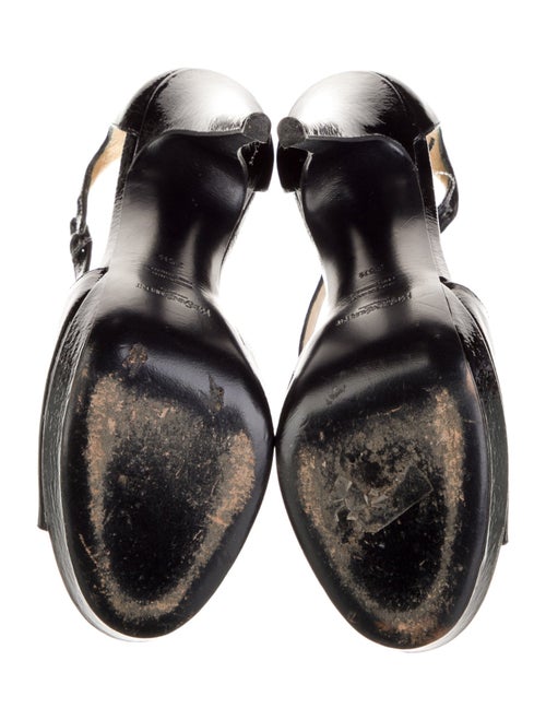 Yves Saint Laurent Rive Gauche Patent Leather T-Strap Pumps