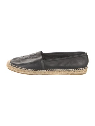 Saint Laurent Leather Whipstitch Trim Espadrilles