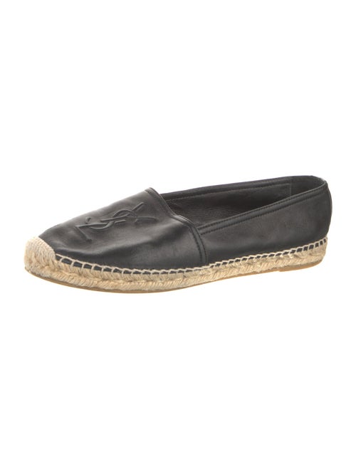 Saint Laurent Leather Whipstitch Trim Espadrilles