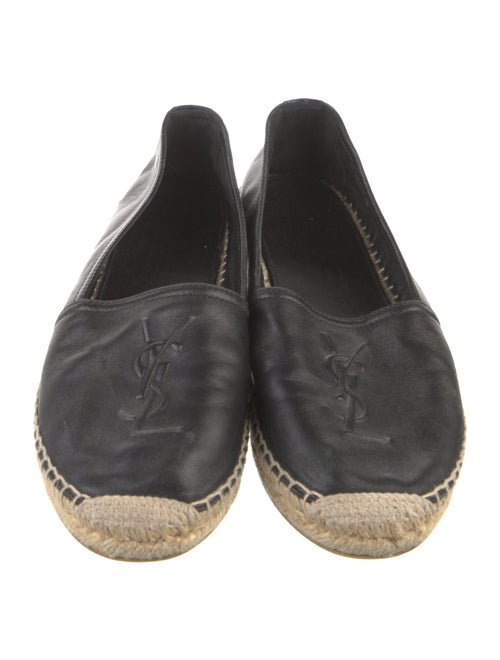 Saint Laurent Leather Whipstitch Trim Espadrilles