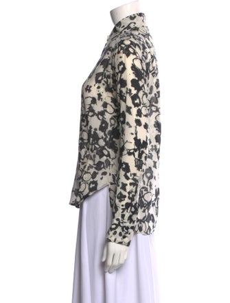 Yves Saint Laurent Printed Long Sleeve Button-Up Top