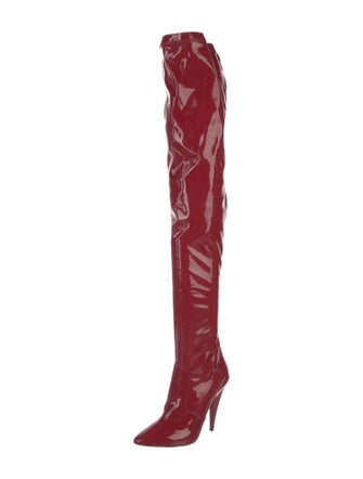 Yves Saint Laurent Patent Leather Sock Boots