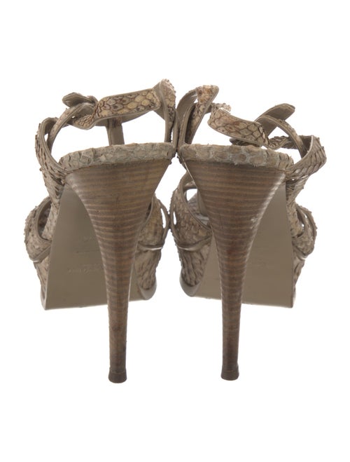 Yves Saint Laurent Leather Animal Print T-Strap Pumps