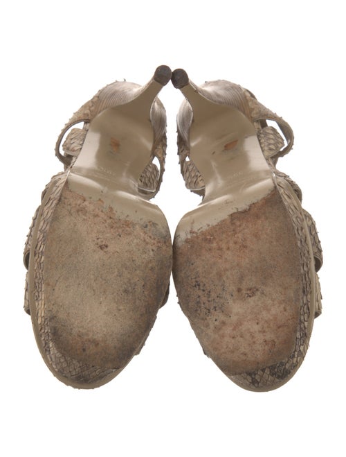 Yves Saint Laurent Leather Animal Print T-Strap Pumps