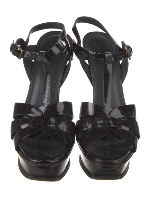Yves Saint Laurent Patent Leather T-Strap Sandals