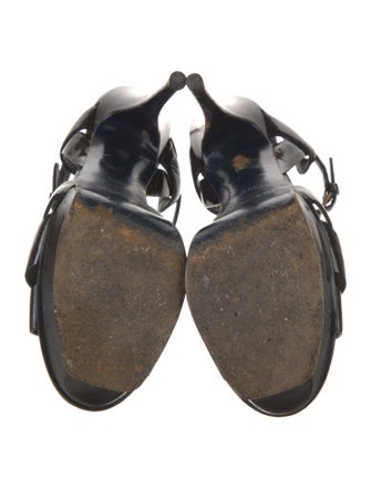 Yves Saint Laurent Patent Leather T-Strap Sandals