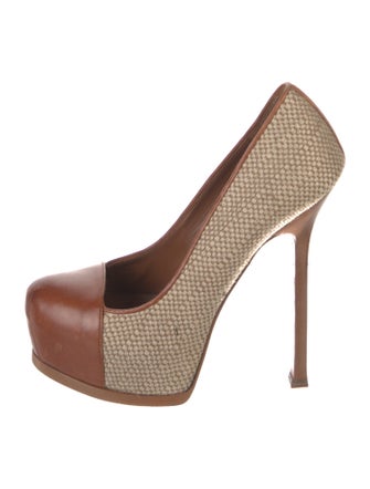 Yves Saint Laurent Patterned Leather Trim Embellishment Pumps