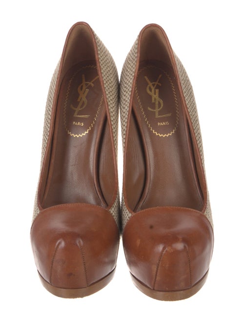 Yves Saint Laurent Patterned Leather Trim Embellishment Pumps