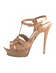 Yves Saint Laurent Patent Leather T-Strap Sandals