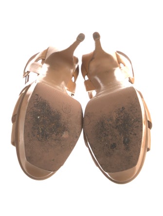 Yves Saint Laurent Patent Leather T-Strap Sandals