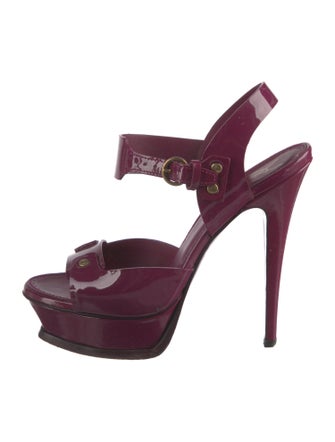 Yves Saint Laurent Patent Leather Slingback Sandals