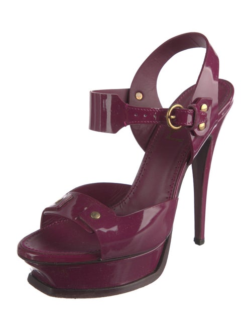 Yves Saint Laurent Patent Leather Slingback Sandals