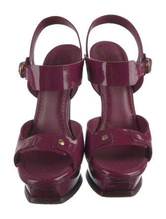 Yves Saint Laurent Patent Leather Slingback Sandals