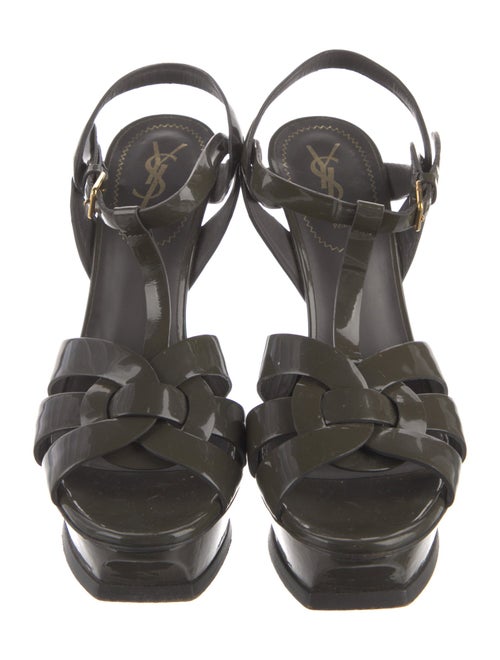 Yves Saint Laurent Patent Leather T-Strap Sandals