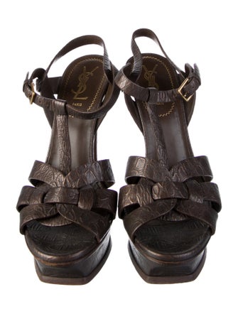 Yves Saint Laurent Leather T-Strap Sandals