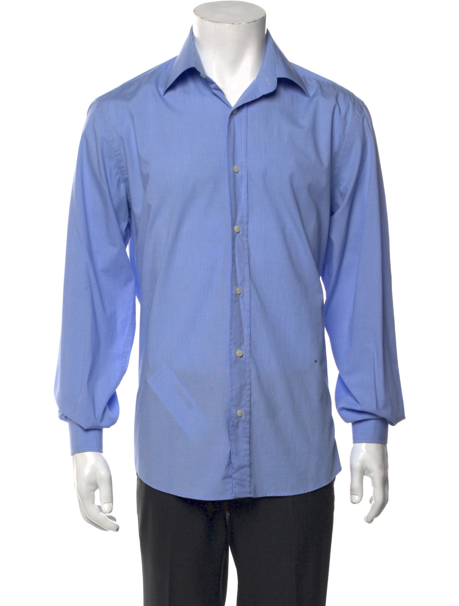 Yves Saint Laurent Striped Long Sleeve Dress Shirt