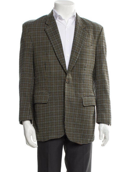 Yves Saint Laurent Wool Houndstooth Print Blazer
