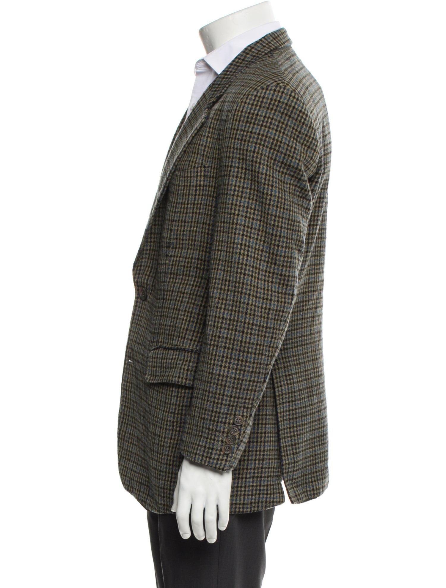 Yves Saint Laurent Wool Houndstooth Print Blazer