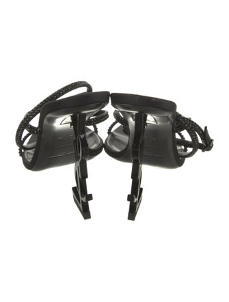 Saint Laurent Satin Crystal Embellishments Gladiator Sandals