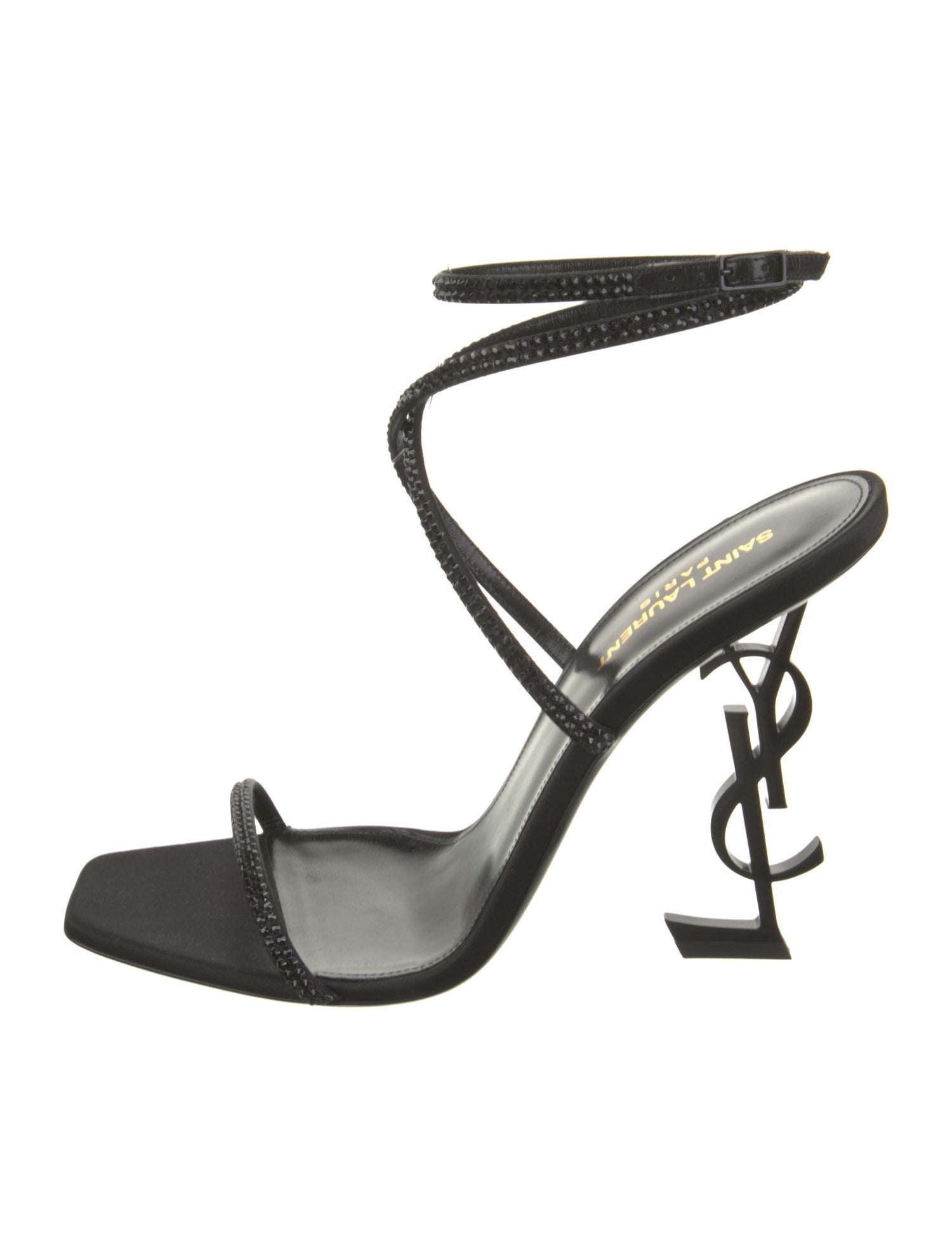 Yves Saint Laurent Suede Crystal Embellishments Sandals