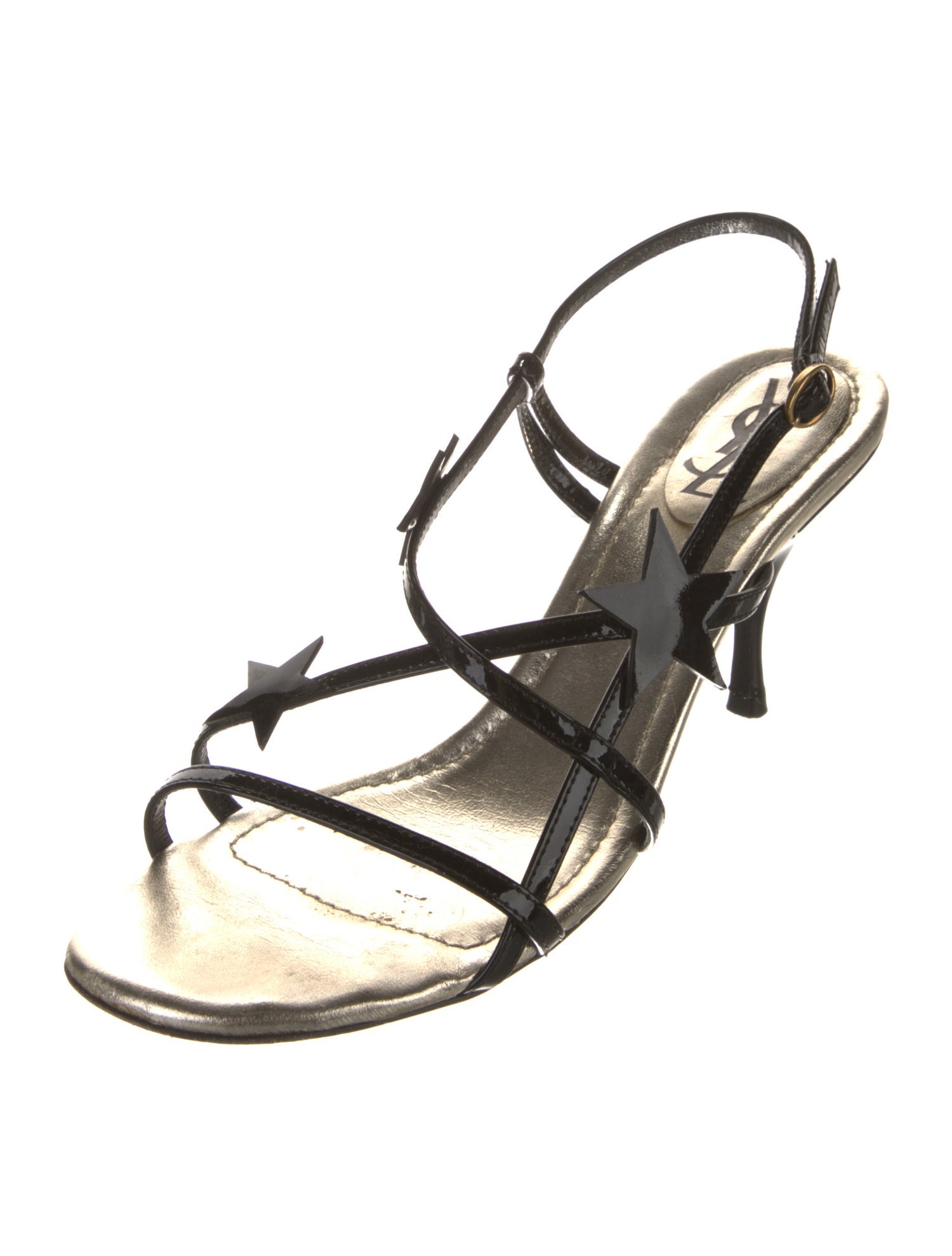 Yves Saint Laurent Patent Leather Slingback Sandals