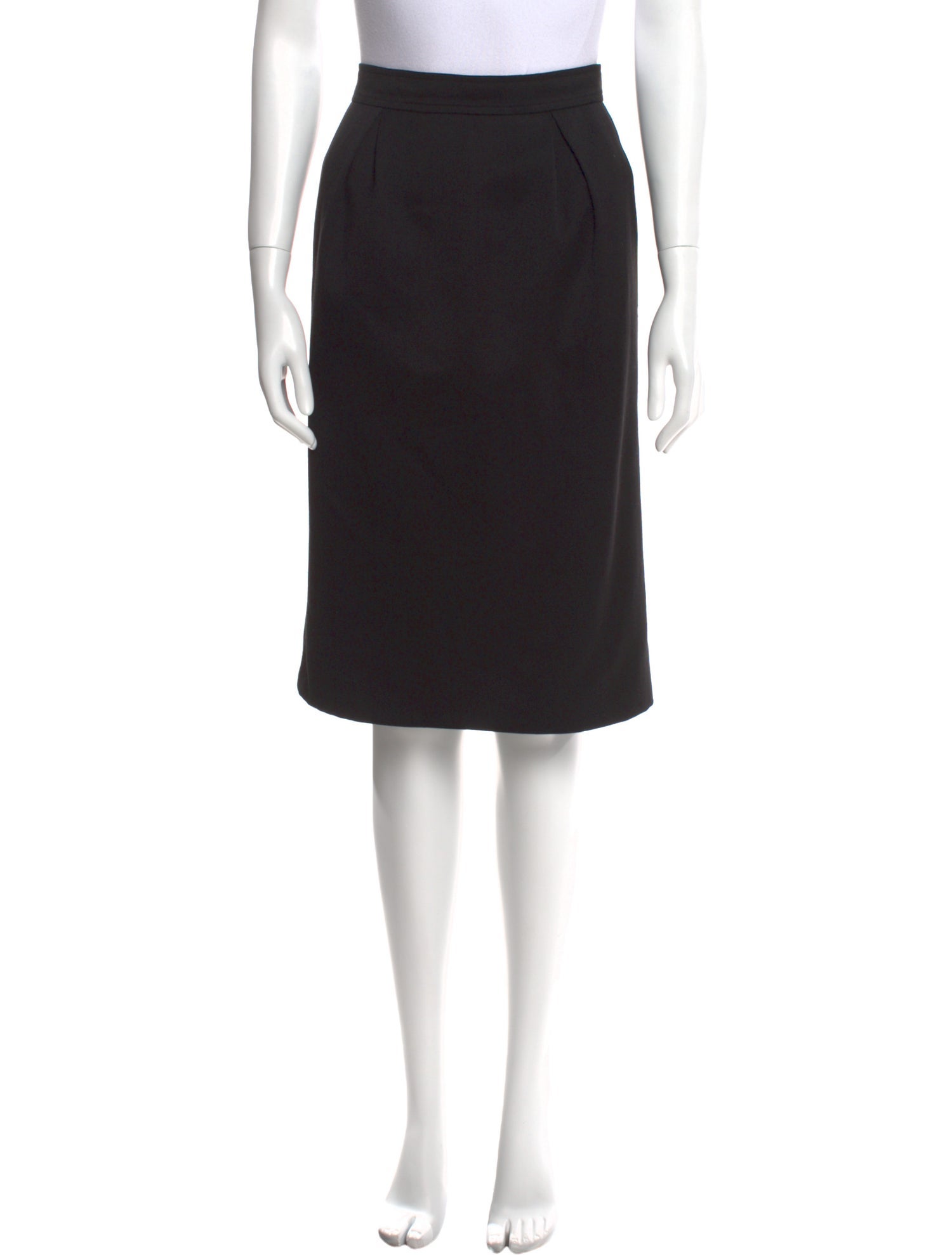 Yves Saint Laurent Pleated Accents Knee-Length Skirt