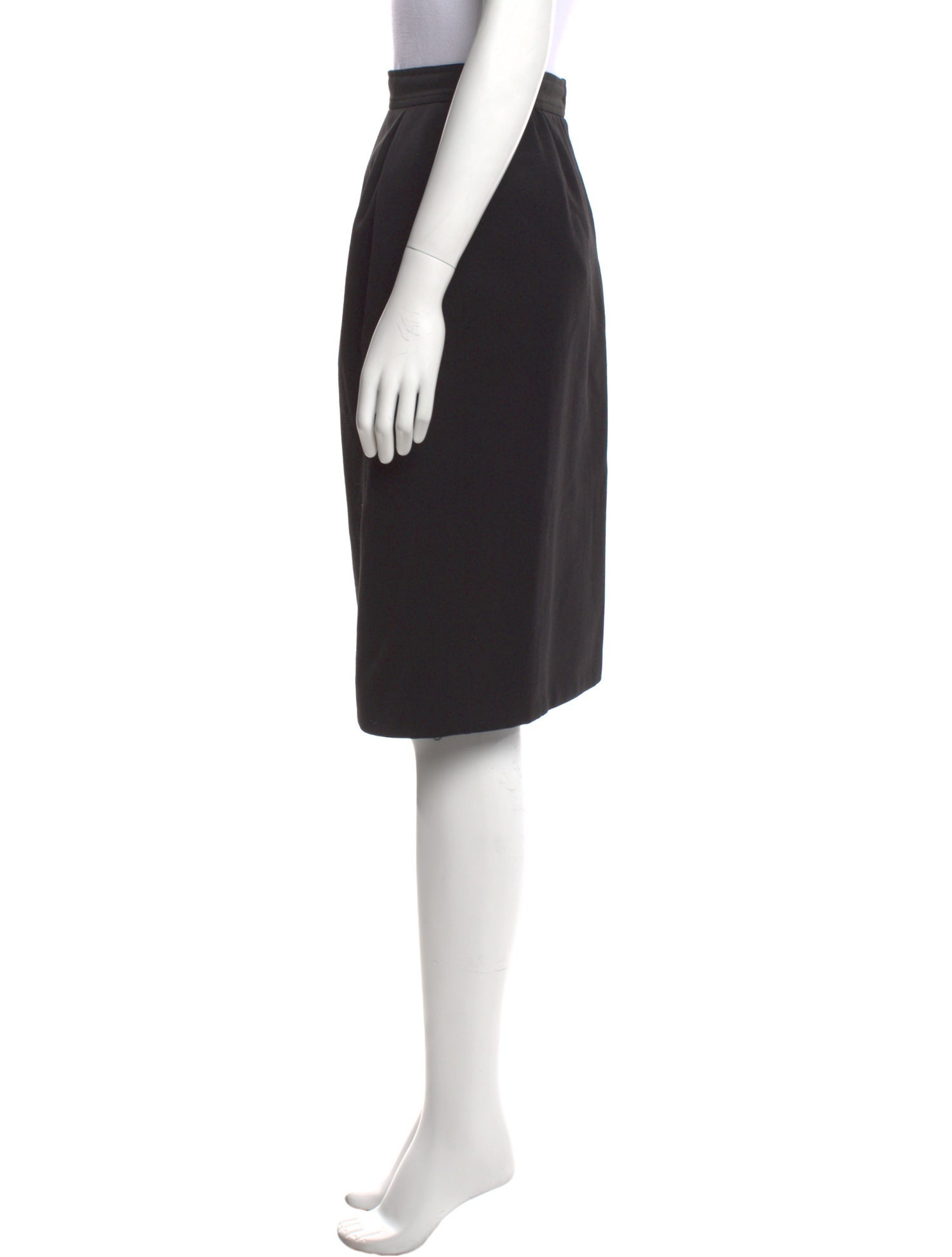 Yves Saint Laurent Pleated Accents Knee-Length Skirt