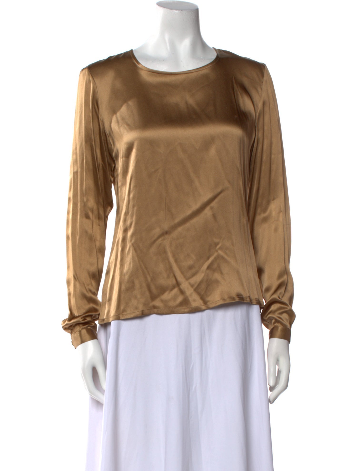 Yves Saint Laurent Silk Scoop Neck Blouse