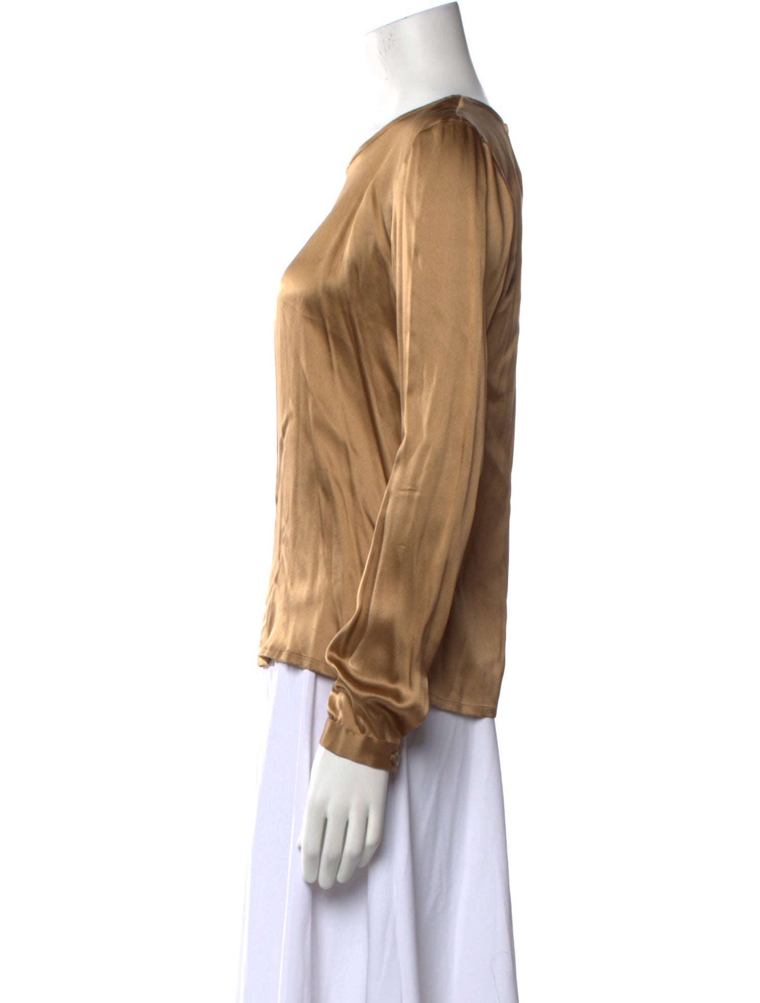 Yves Saint Laurent Silk Scoop Neck Blouse