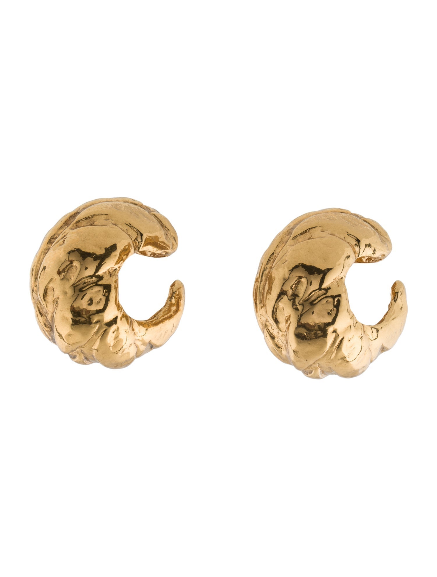 Yves Saint Laurent Vintage Textured Hoop Earrings