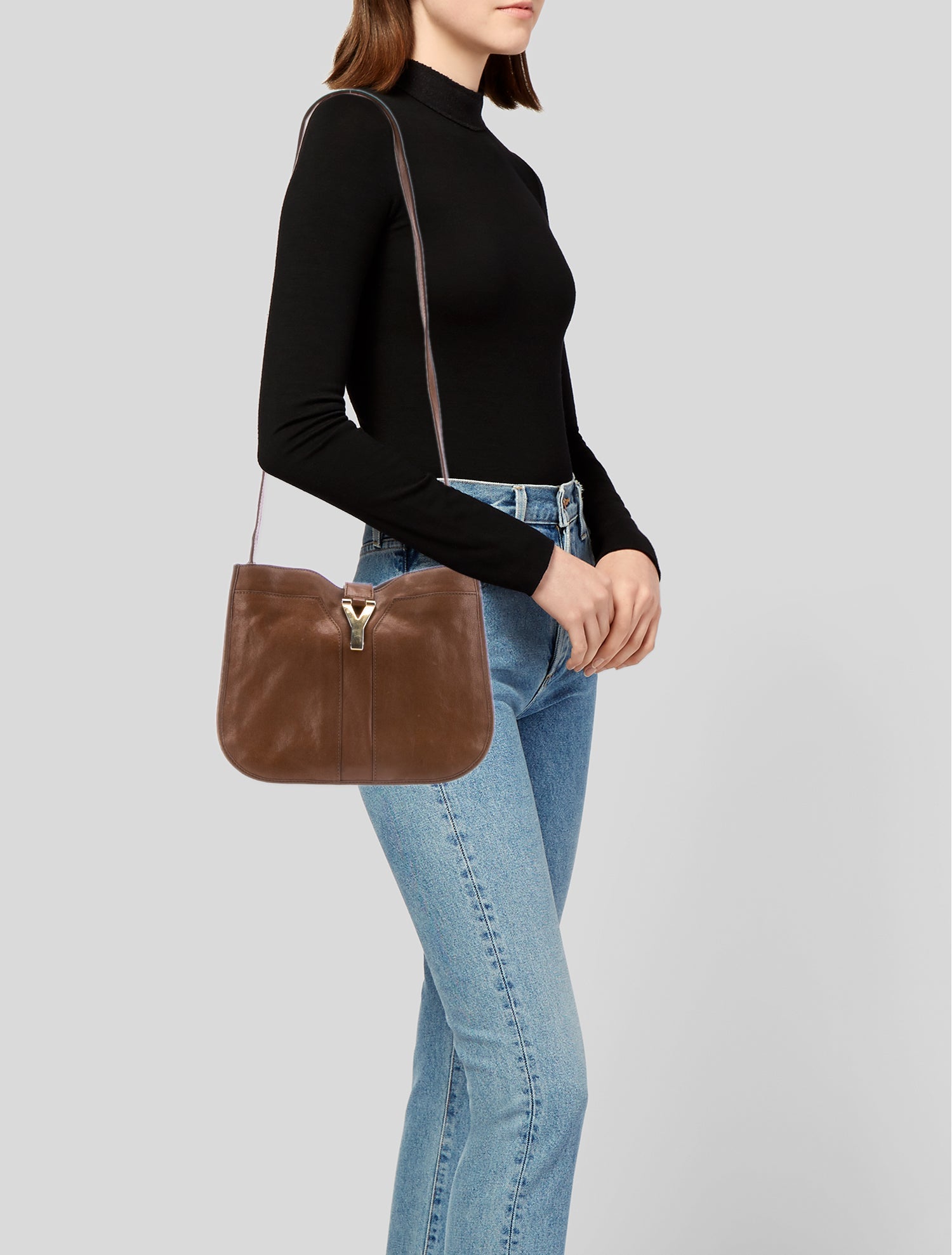 Yves Saint Laurent Leather Messenger Bag