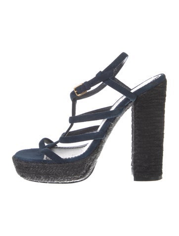 Yves Saint Laurent Sandals Suede Espadrilles IT 38 | 8