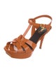 Yves Saint Laurent Patent Leather T-Strap Sandals